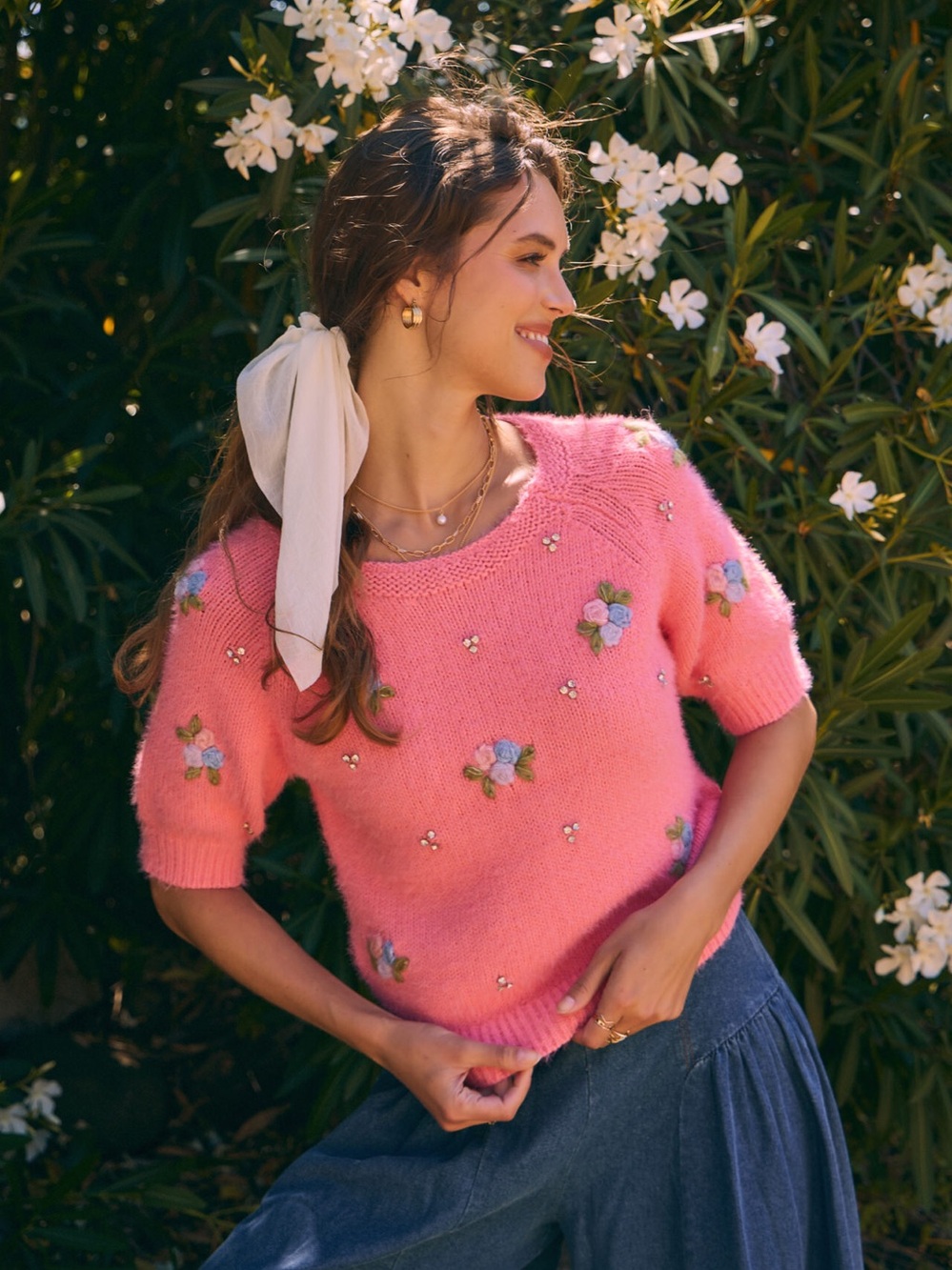 Shines Under Crisp Autumn Skies Embroidery Sweater Size Medium